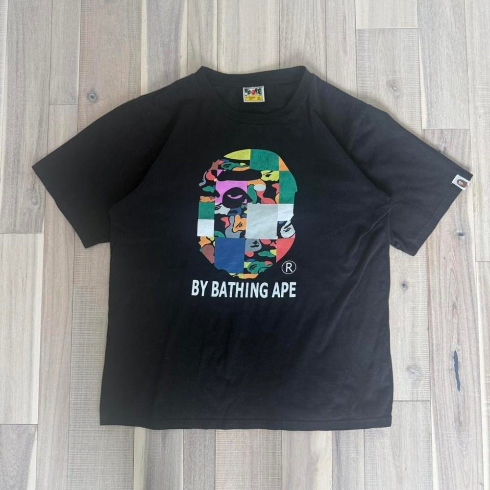APE black multi coloured tee Size XL #streetwear #skater